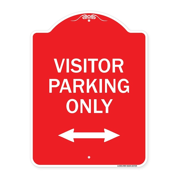 Signmission Visitor Parking Visitor Parking W/ Bidirectional Arrow Heavy-Gauge Alum, 18" x 24", RW-1824-22725 A-DES-RW-1824-22725 - main